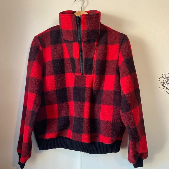 Vintage Polar Fleece 1/4 zip Pullover Coat Jacket Sweater Layer 80s - Picture 9 of 11